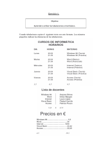 Ejercicio de Tabulaciones y Formato de Texto