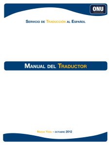 Manual del Traductor: Servicio de Traducción al Español de la ONU