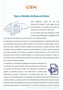 Tipos y Modelos de Bases de Datos
