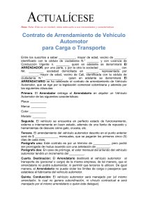 Contrato de Arrendamiento de vehiculo