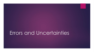 Errors and Uncertainties 