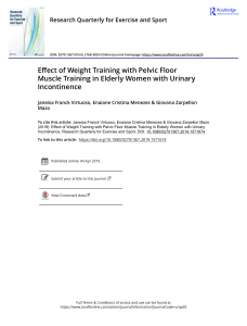 Effect of Weight Training with Pelvic Floor Muscle Training in Elderly Women with Urinary Incontinence