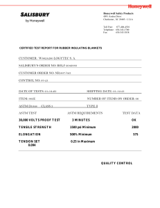 TEST REPORT RUBBER INSULATING BLANKETS