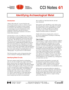Identificando metal arqueológico
