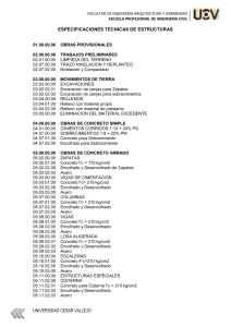 Especificaciones Tecnicas - Estructuras