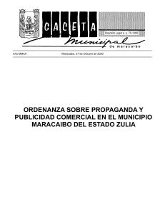 ORDENANZA SOBRE PROPAGANDA Y PUBLICIDAD COMERCIAL EN EL MUNICIPIO MARACAIBO DEL ESTADO ZULIA