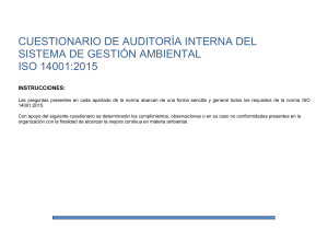 Cuestionario Auditoría Interna ISO 14001:2015