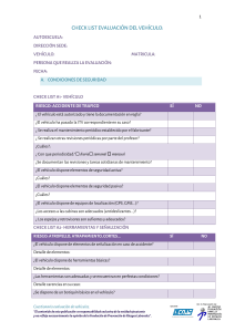 CHECK LIST EVALUACIÓN DEL VEHÍCULO