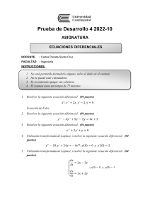 Ecuaciones diferenciales 17729 - Prueba de desarrollo 4