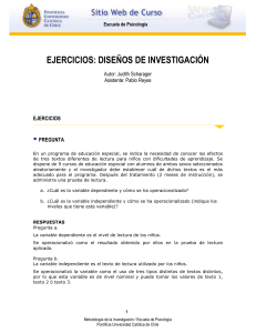 ejercicios  diseños de investigación - Curso - Pontificia Universidad ...