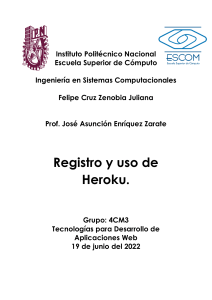 Tarea 3.1 Registro y uso de heroku FelipeCruzZenobiaJuliana