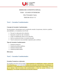 DERECHO CONSTITUCIONAL TESIS EXAMEN DE INTERCICLO 2