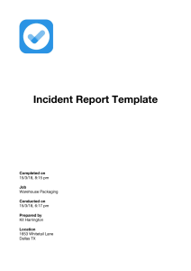 incident report template sample complete