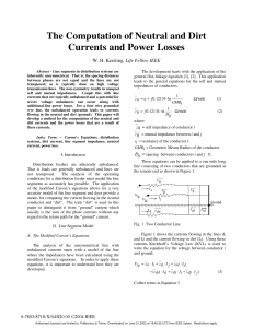The computation of neutral and dirt currents and power losses