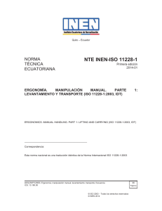 NTE INEN ISO 11228 1 LEVANTAMIENTO Y TRA