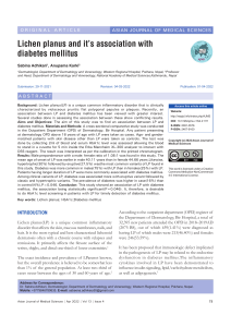 Lichen planus and it’s association with diabetes mellitus.