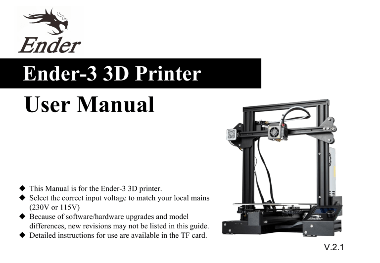 User Manual Ender-3 EN V.2.1