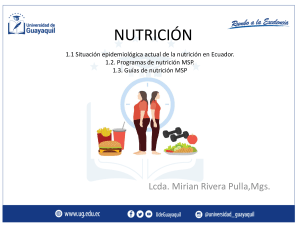 SITUACION EPIDEMIOLOGICA DE LA NUTRICION EN ECUADOR