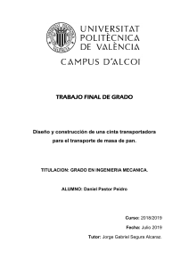 Pastor - Diseño y construcción de cinta transportadora para empresa panificadora.