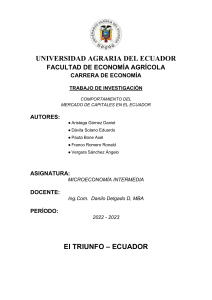 Comportamiento del Mercado de Capitales en el Ecuador 