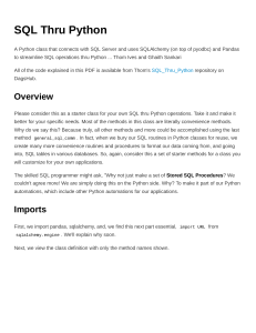 Automating SQL Thru Python