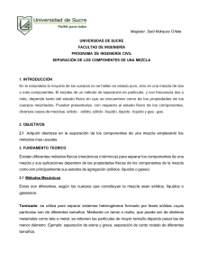 PRACTICA 5 SEPARACIÓN DE LOS COMPONENTES DE UNA MEZCLA  I. CIVIL