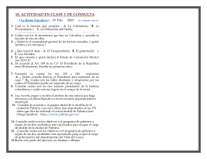 Actividad de clase: Rama Ejecutiva de Colombia - Ejercicios y consultas