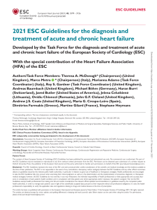 2021 ESC Guidelines for the diagnosis andtreatment of acute and chronic heart failure