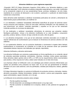 Alimentos diet&eacute;ticos y reg&iacute;menes especiales: C&oacute;digo Alimentario Argentino