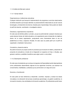 1.1.4 An&aacute;lisis del Mercado Laboral