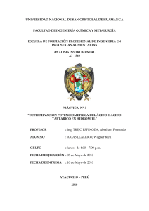Pr&aacute;ctica 3: Determinaci&oacute;n Potenciom&eacute;trica de &Aacute;cidos en Hidromiel