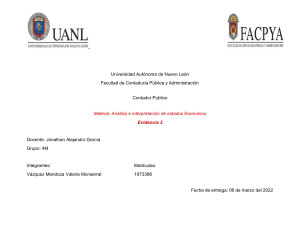 An&aacute;lisis e interpretaci&oacute;n de estados financieros - Tarea UANL