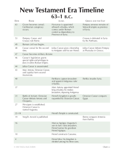 New Testament Era Timeline 63 BC-AD 80