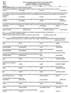 Examen Diagn&oacute;stico Tecnolog&iacute;a I Inform&aacute;tica