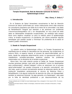 Terapia Ocupacional, Salud Comunal y Epidemiolog&iacute;a Cr&iacute;tica