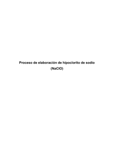 Proceso de elaboraci&oacute;n de hipoclorito de sodio (NaClO)