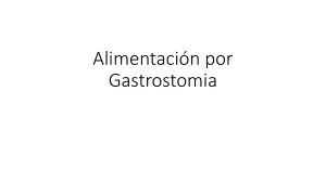 Alimentación por Gastrostomia