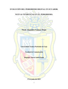 EVOLUCIÓN DEL PERIODISMO DIGITAL EN ECUADOR