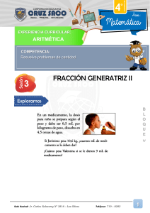 BLOQUE IV - ARITMÉTICA - 2DO BIMESTRE - S3 - Fracción Generatriz II