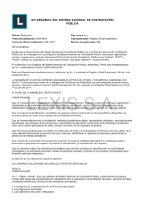 ECLEX PRO-CONTRATO-LEY ORGANICA DEL SISTEMA NACIONAL DE CONTRATACION PUBLICA