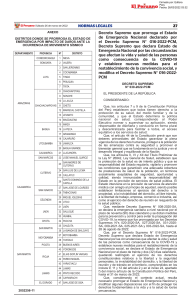 DS 030-2022-PCM Decreto que prorroga el estado de emergencia nacional