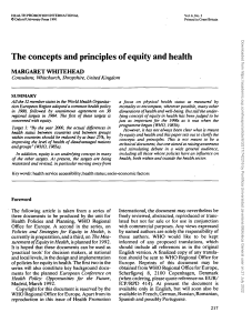 Whitehead - The concepts and principles of equity and health 1991