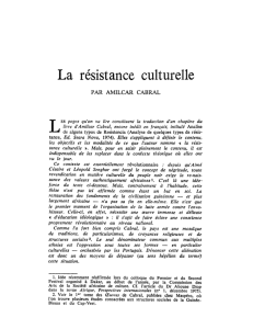 La Résistence Culturelle - Amilcar Cabral