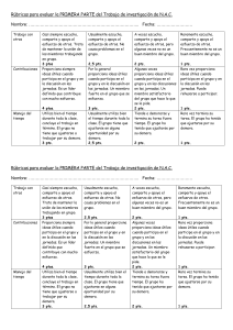 Rubricas para NAC (áreas protegidas)