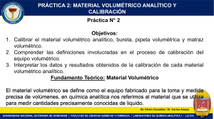 LQ-211 PRÁCTICA # 3 MANEJO, LIMPIEZA Y CALIBRACIÓN DE MATERIAL VOLUMÉTRICO