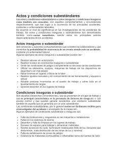 Actos y condiciones subestándares CHARLA DE SEGURIDAD 30.05.2022