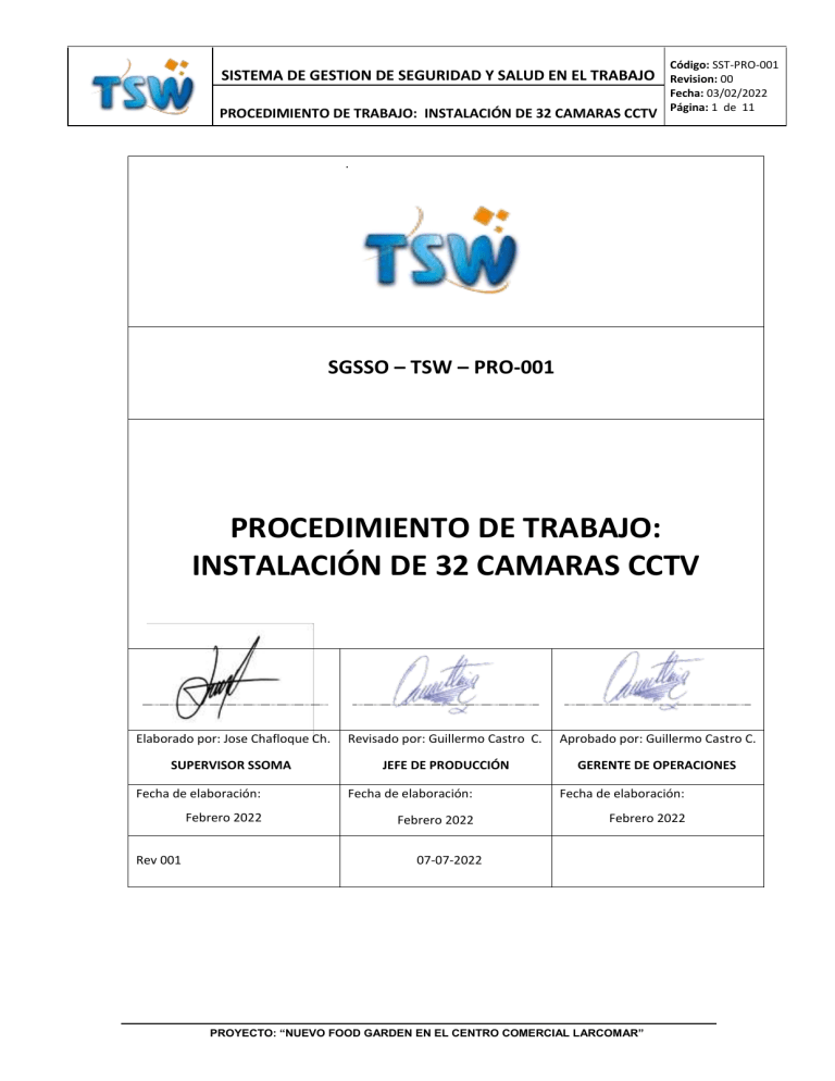 1. SST-PRO-001 PROCEDIMIENTO DE TRABAJO