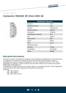 Contactor MAXGE 2P-25A-230V AC