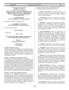Texto Integro de la Ley N°. 606 LEY oRGANICA DEL PODER LEGISLATIVO  publicada 25032022