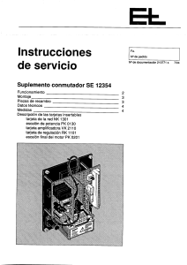 Instrucciones de Servicio - Suplemento conmutador SE 12354